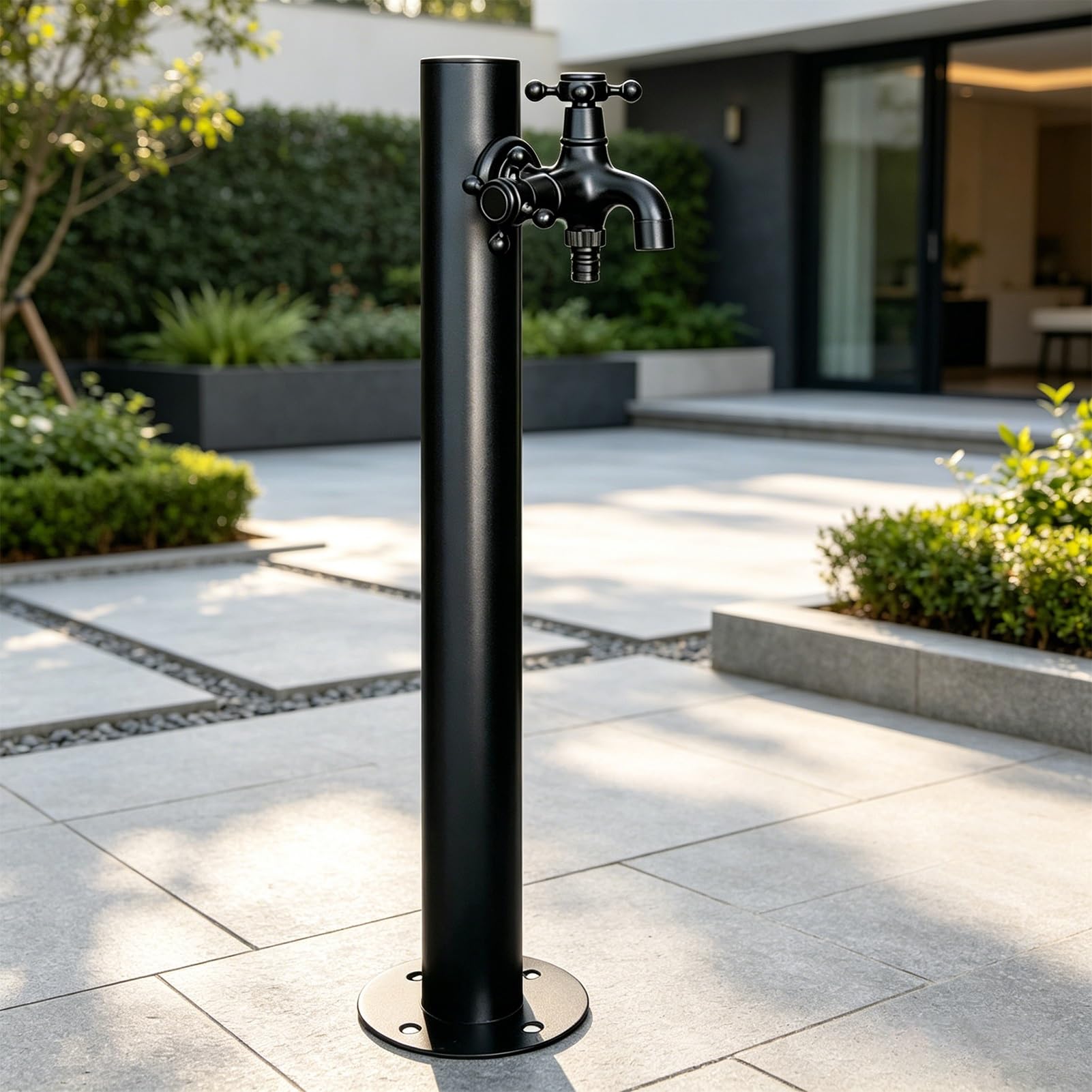 Lonmrrton B Outdoor Freestanding Column Faucet, 304 Stainless Steel Stand Water Tap, Decorative Garden Hydrant Water Dispenser For Villa Courtyard Deck Poolside