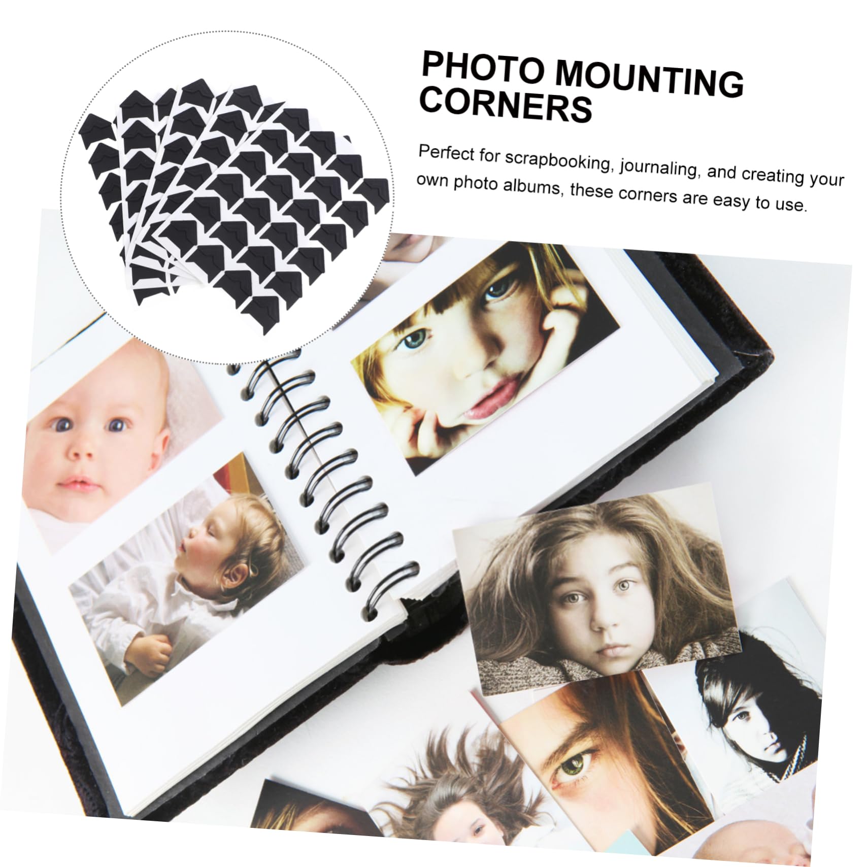 NUOBESTY 50fogli Angoli Autoadesivi per Album Fotografici Decorazioni per Scrapbooking e Progetti Fai Te Angoli per Conservare Le tue Foto Sicurezza