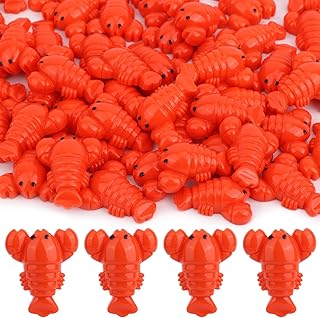50pcs Mini Resin Lobster Toys, Red Tiny Miniature Lobster Small Sea Creature Models for Early Education Teaching Tool Party Decorations Photo Props