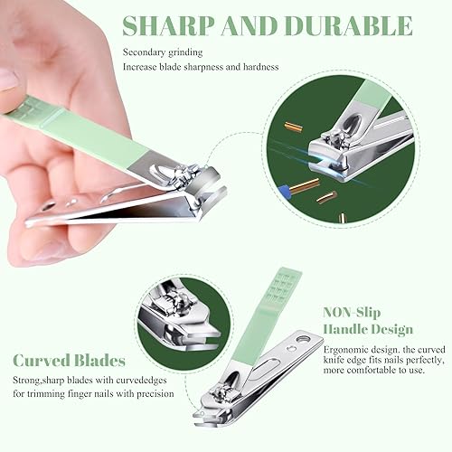 Miniatura 3 de Juego de manicura y pedicura, cortaúñas, juego de cortaúñas encarnadas, kit de tijeras para cortar uñas, 18 piezas, herramientas de aseo para el