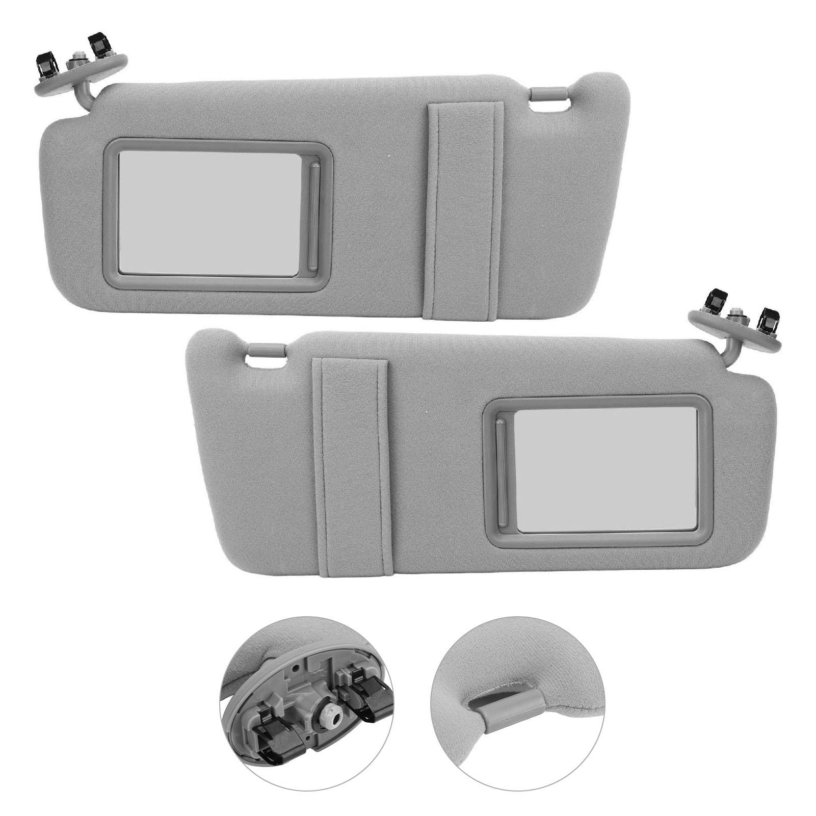 Generic 2007-2011 pour Pare-Soleil Absorbant la Lumière, 1 Paire de Pare-Soleil Gris avec Miroir pour côté Conducteur Gauche