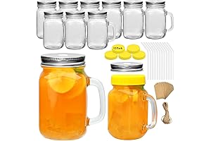 QAPPDA 12-Pack 16oz Mason Jars with Handles