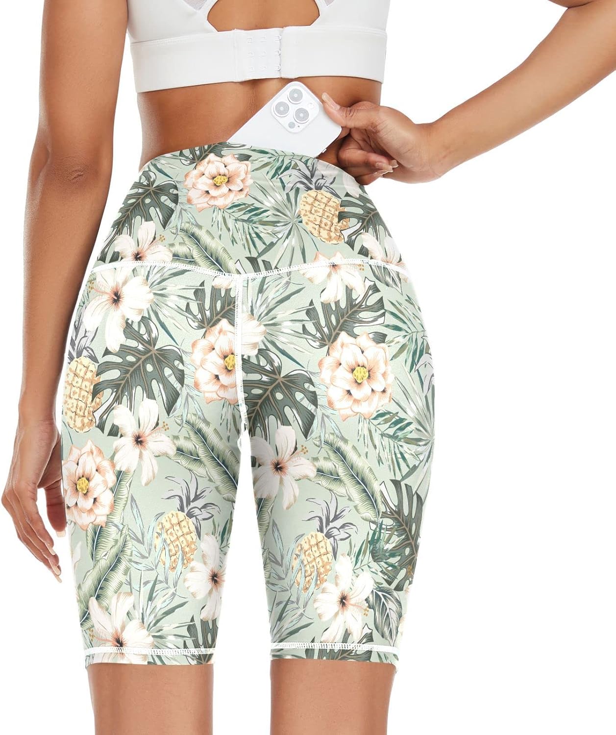 High Waist Yoga Shorts for Women Athletic Shorts Leggings with Hidden Pockets