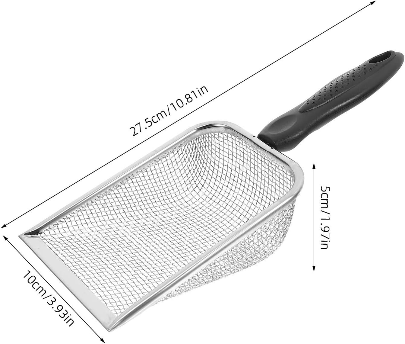 Angoily 2pcs Stainless Steel Beach Sand Scoop Shovels with 3.8x3.8mm Mesh Holes, Portable and Multipurpose Sifting Shovels for Shell Collecting and Outdoor Camping