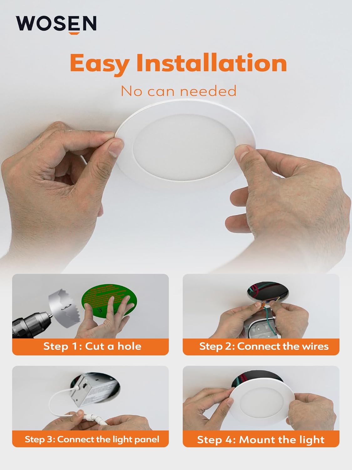 12 Pack 6 Inch LED Recessed Lighting with Junction Box, 5CCT 2700K-6000K Selectable Ceiling Light, 12W 1200lm Ultra-Thin Recessed Downlight-ETL and Energy Star Certified