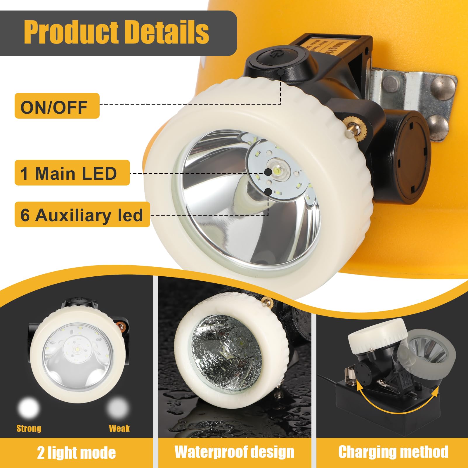 Lampe frontale rechargeable à 7 LED super lumineuses anti-déflagrantes pour chasse, exploitation minière, camping, pêche, randonnée, aventure en plein air