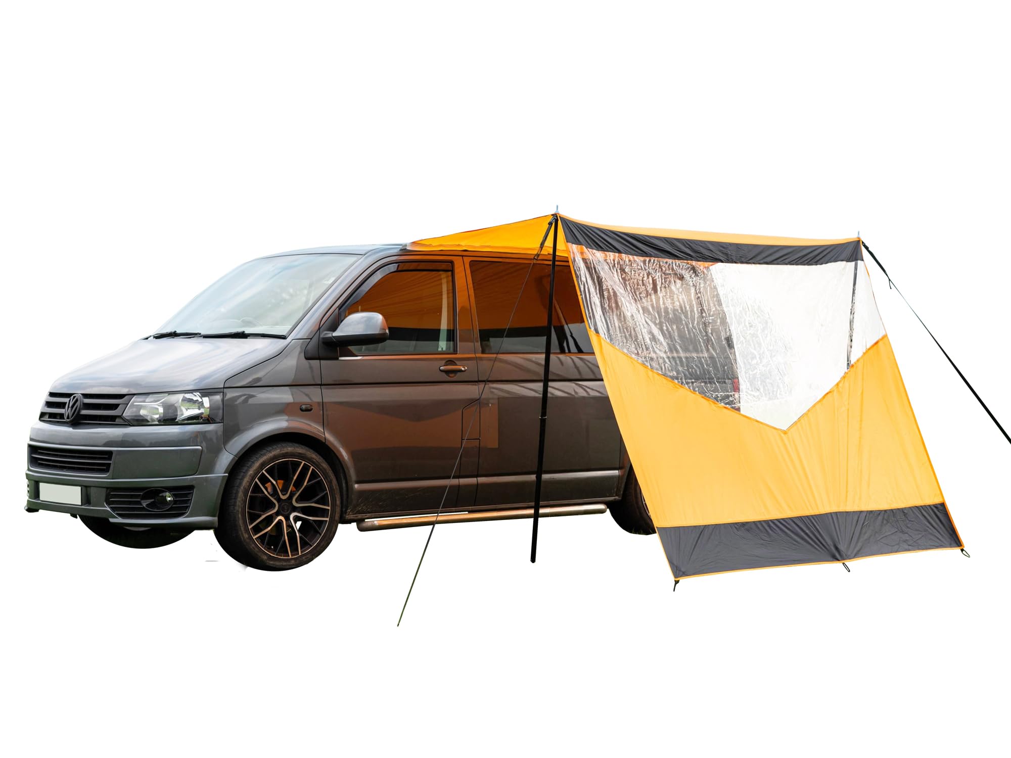 OLPRO Scenic Shade Campervan Canopy with PVC Window – Orange | Sun Canopy for Caravan, Motorhome, or Van | Campervan Sun Shade, Fits Awning Rail