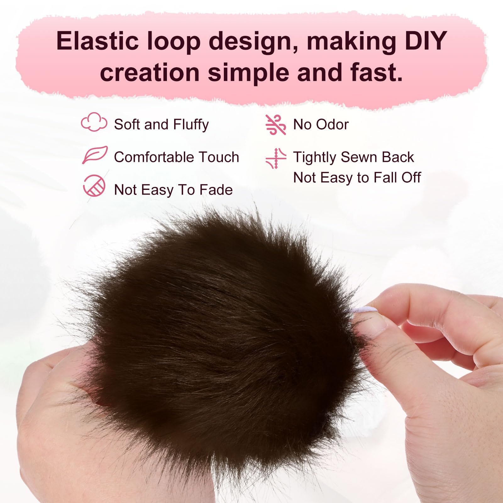 M METERXITY 1-Pack Faux Fur Pom Poms - Image 2