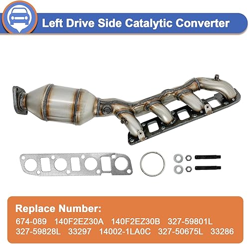 Miniatura 2 de 674-089 674-090 Convertidores catalíticos izquierdo y derecho para Infiniti QX56 Sport 2011-2013 QX80 Sport Nissan Titan XD 2017-2021 Armada NV 2500