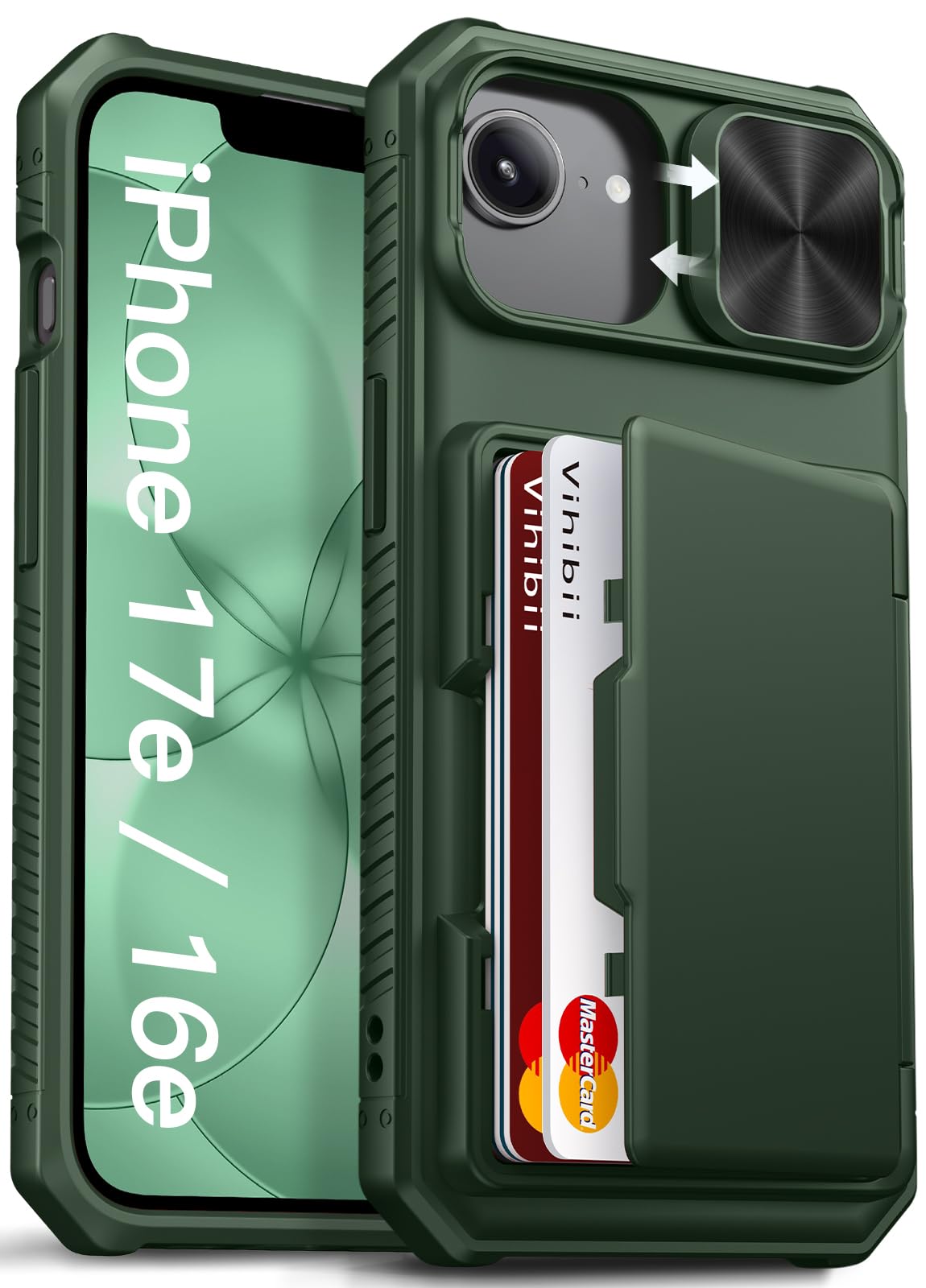 Amazon.co.jp: Vihibii iPhone16e/17e用ケース 背面 カード収納(3-5枚