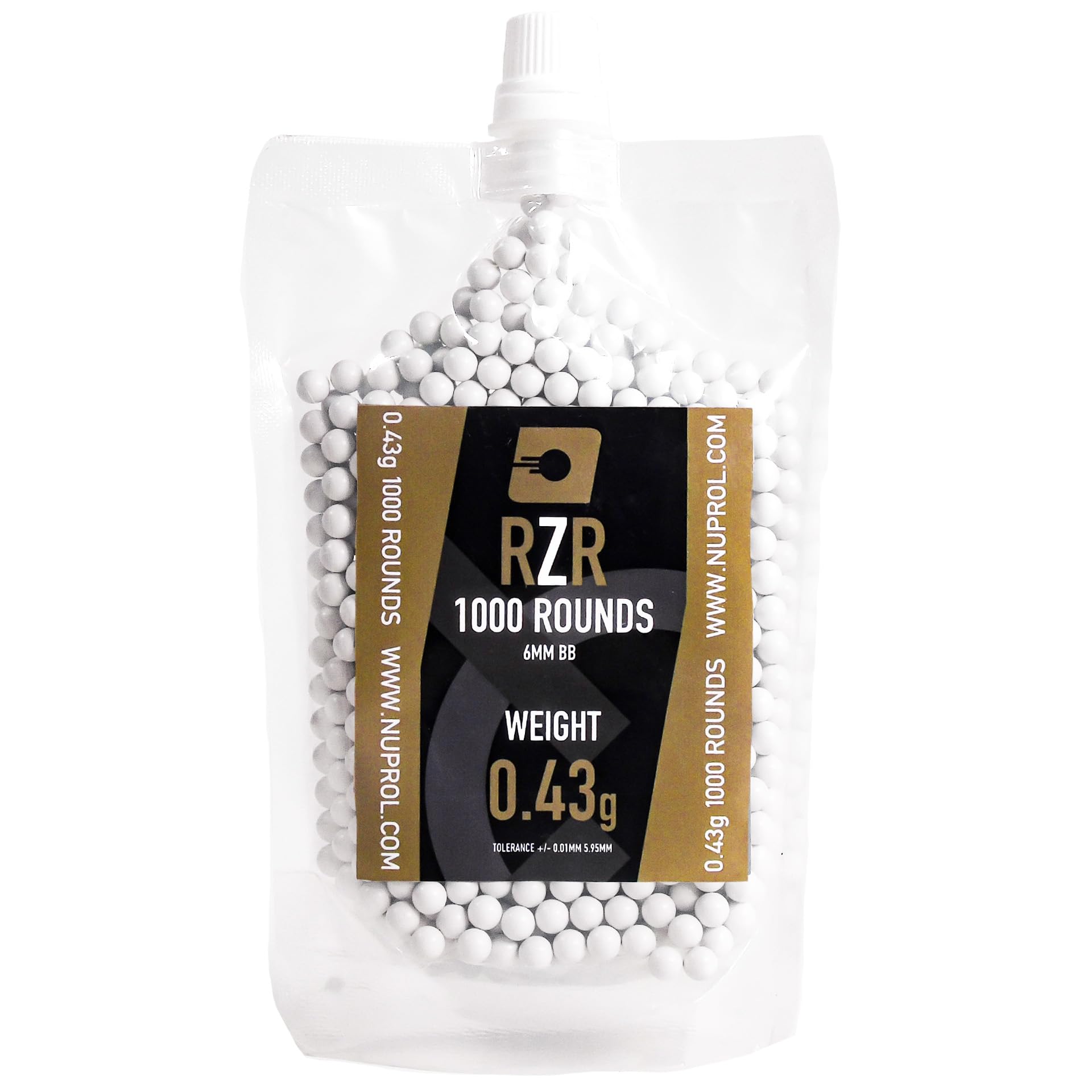 NUPROL RZR 0.43g 1000R Heavyweight 6mm Airsoft BBs Ammo Low Tolerance High Performance 5.95mm +/-0.01mm
