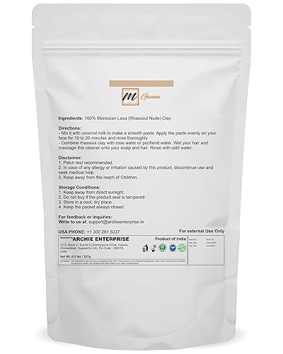 Miniatura 2 de Polvo de arcilla Rhassoul marroquí 100% natural, desnudo, Ghassoul, arcilla de lava para máscaras capilares, cremas, máscaras faciales, exfoliantes