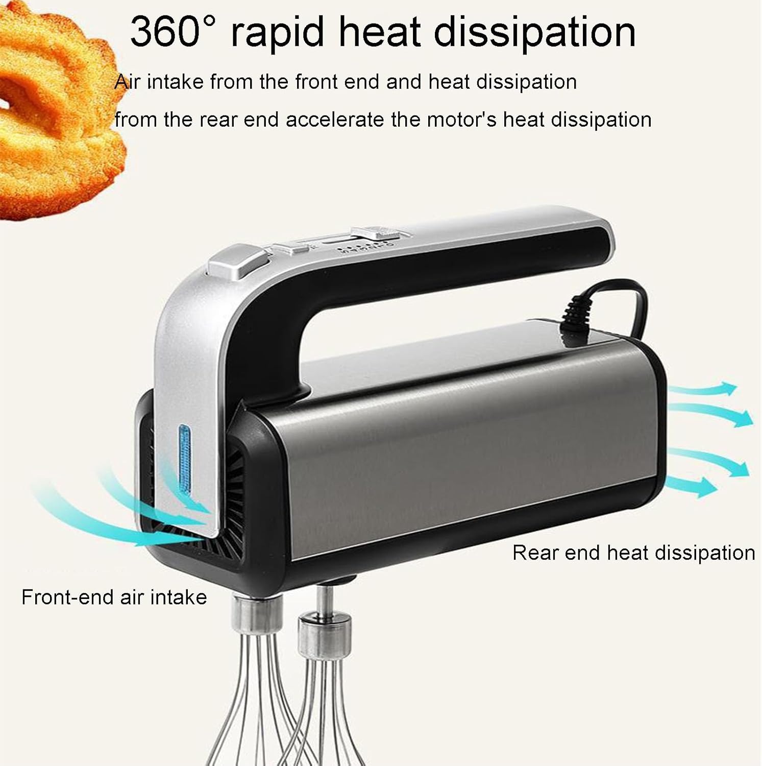 Electric Egg Beater, Highly Efficient Power, Multi-functional Stirring, Convenient Operation, Strong Heat Dissipation, Easy Storage, a Great Helper for Baking