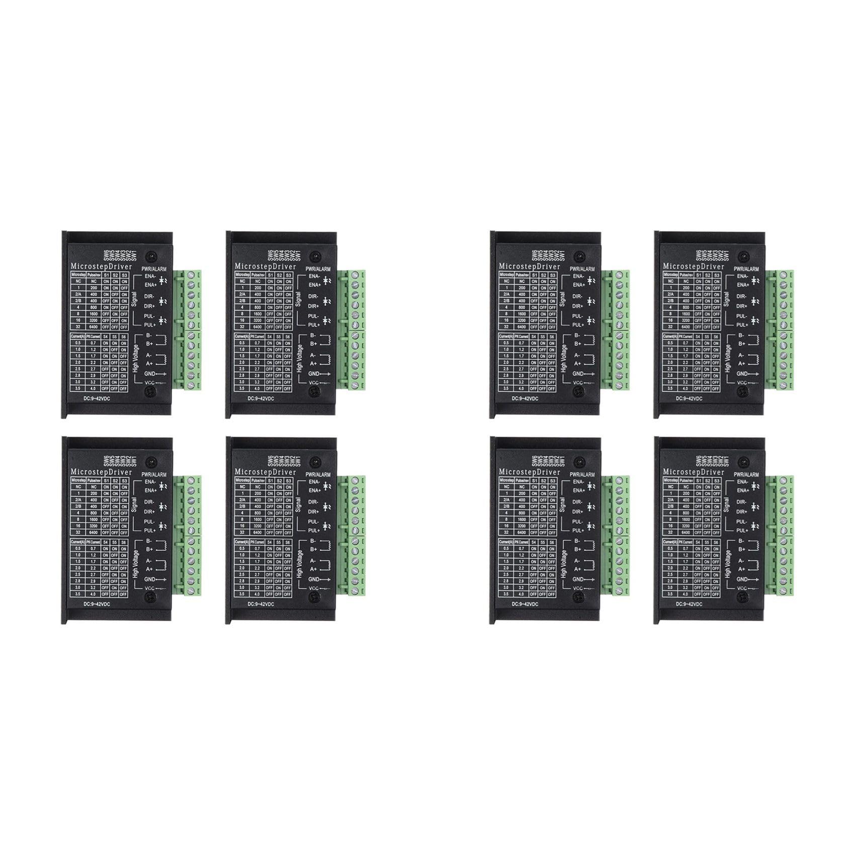 Jnchdghwa TB6600 Stepper Motor Drivers, 8Pack 4A Stepper Driver Controller CNC Digital Mini Step Driver for 42/57/86 Stepper Motor
