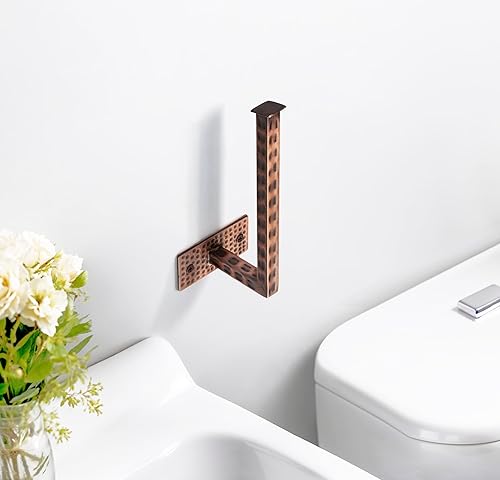 Miniatura 10 de Monarch Abode 17088 - Soporte de papel higiénico de cobre martillado a mano, antiguo