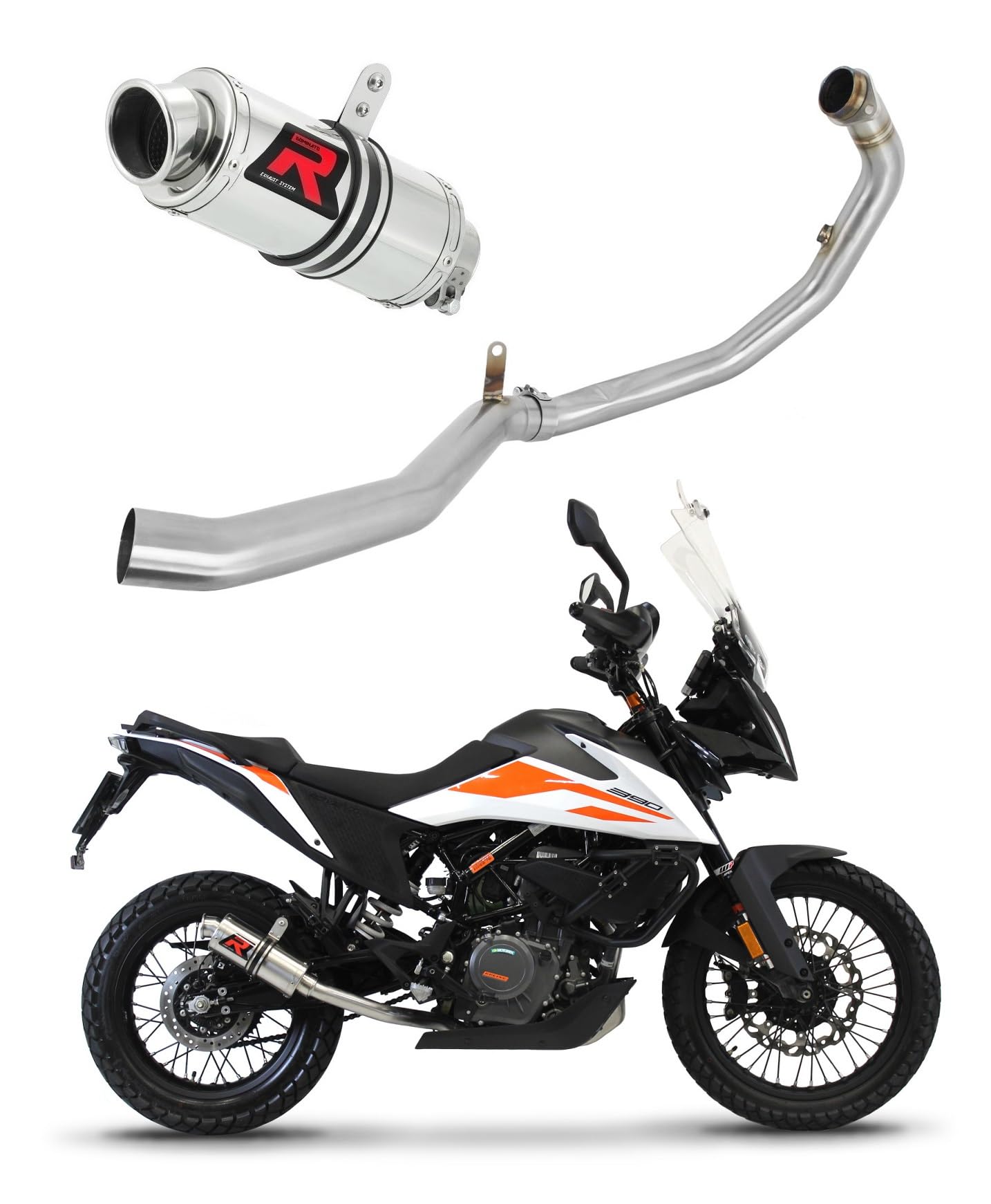 DOMINATOR Sistema de escape Colector Silenciador GP1 compatible con 390 Adventure 2020-2021