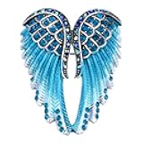 YACQ Women's Guardian Angel Wing Brooch Pins & Pendants 2 in 1 - Scarf Holders - 2 x 1 inch - for Blouse Jacket Coat Scarf Shawl Hat Bag