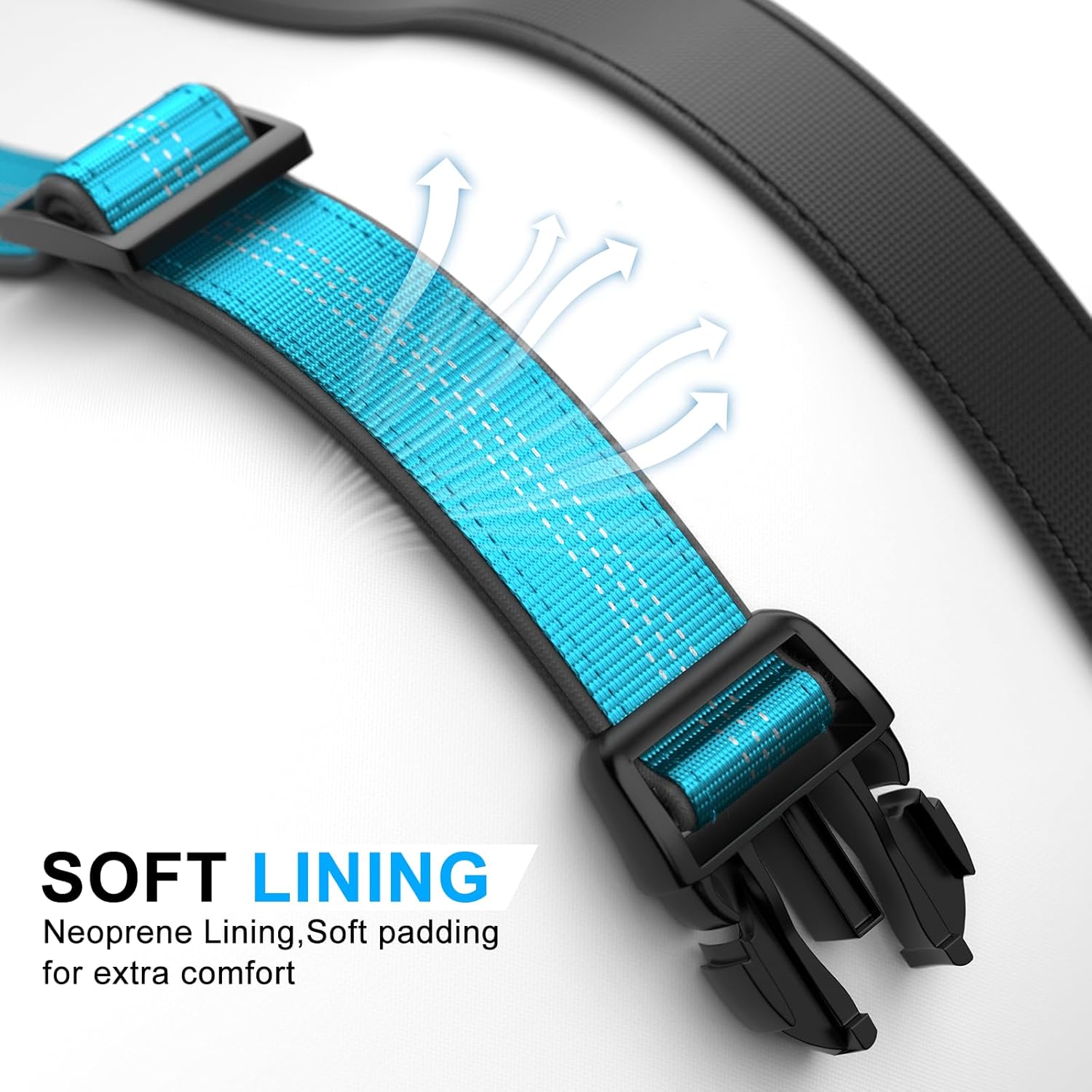 GPS Dog Collar(1 Pack), Mini GPS Cat Tracker, GPS Tracker for Dogs (iOS Only), No Monthly Fee, Compatible with Apple Find My, Anti-Lost, Finder Tag for Kitten Puppy Blue M(13.2"-17.5")