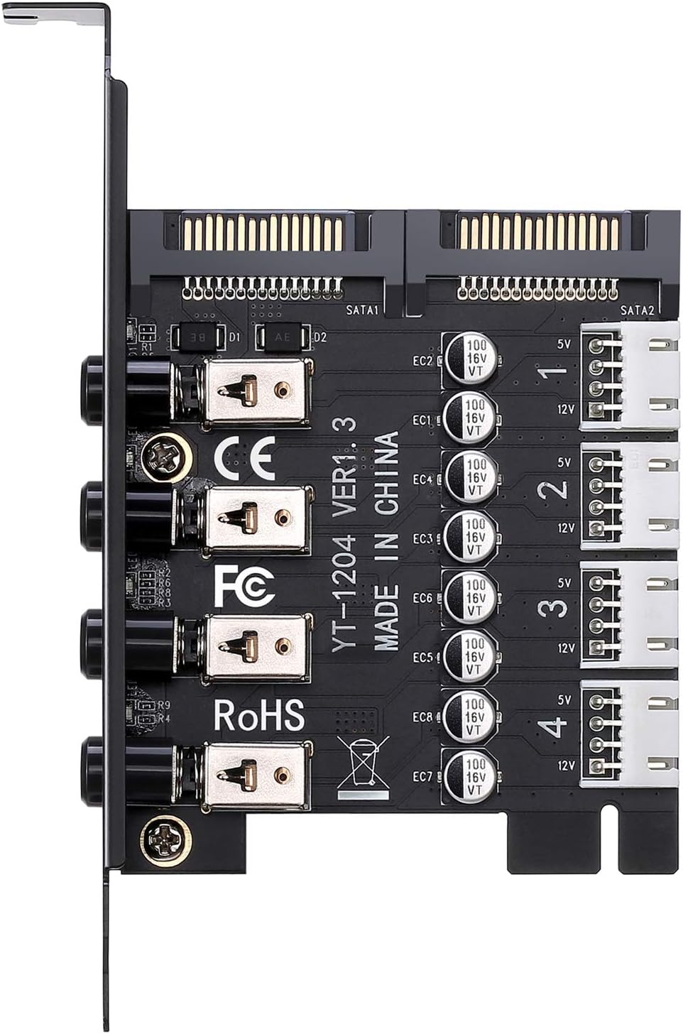 Hard Drive Power Switch Module for 2.5 inch / 3.5 inch SATA HDD/SSD, 4-Way Hard Drive Power Independent Switch Controller with TVS Protection