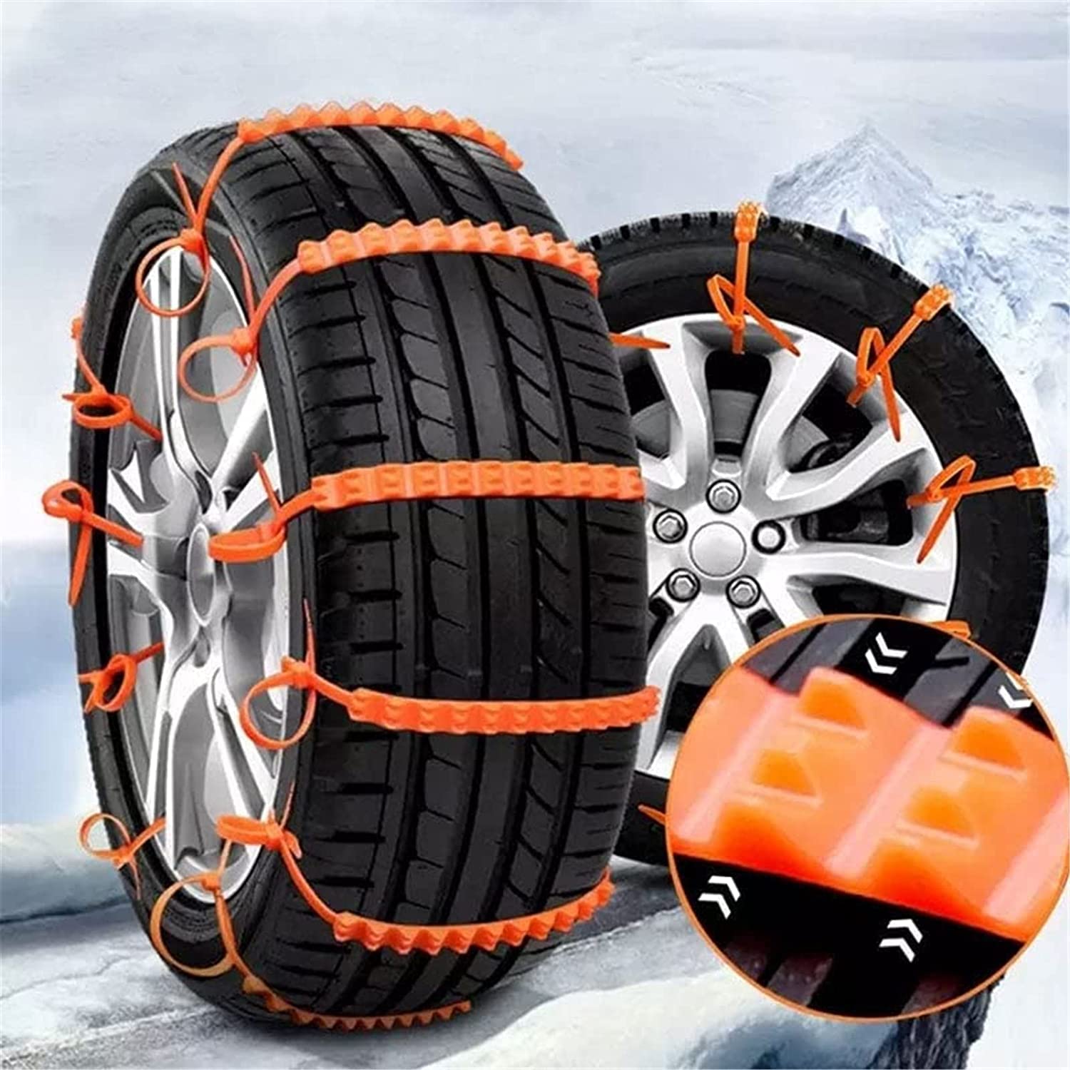 20 bandes réutilisables de chaîne à neige, attaches en plastique antidérapantes, pour la neige et la boue, pour voitures, véhicules tout-terrain, SUV, camionnettes