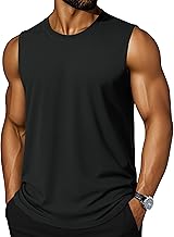 Cotrasen Men's Tank Top UPF 50+ Cotton Sleeveless Shirt Lightweight Casual Gym Workout Shirts Cooling Muscle Tee Shirt