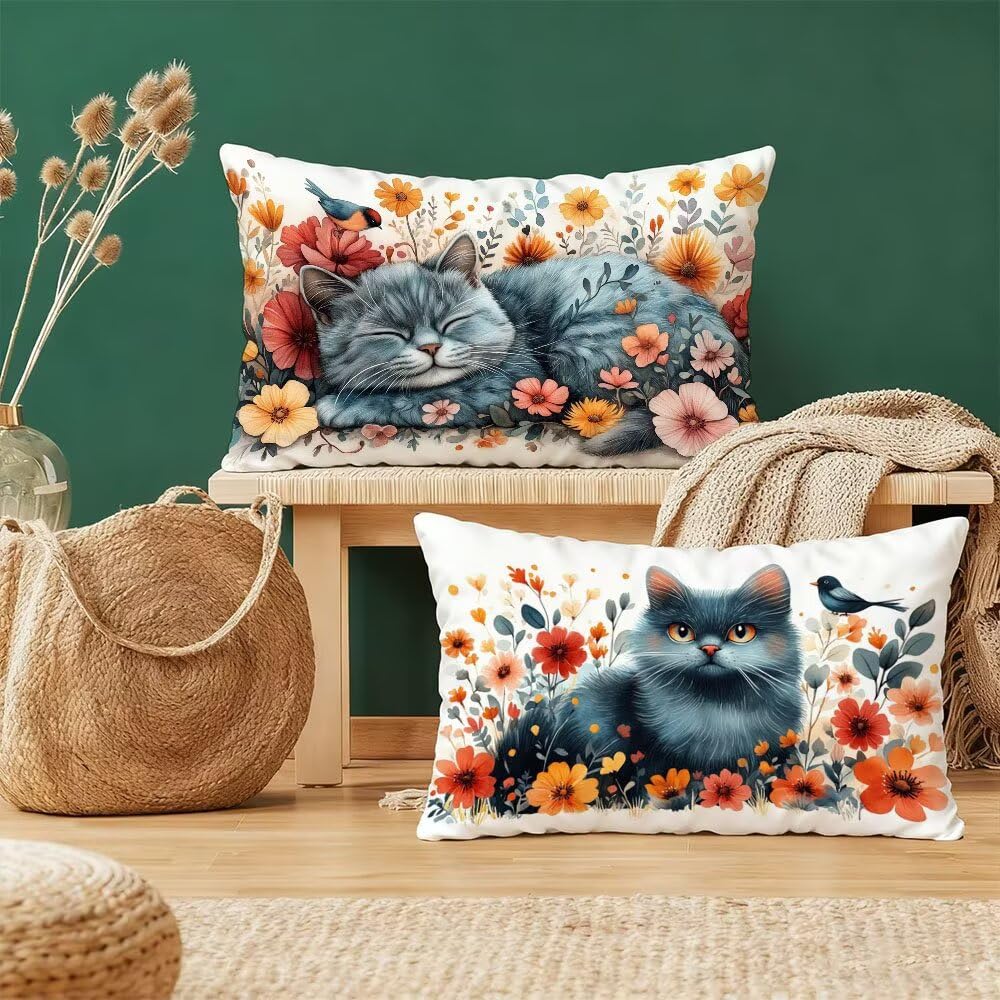 Taie oreiller 40x80cm housse de coussin rectangulaire pour déco canapé