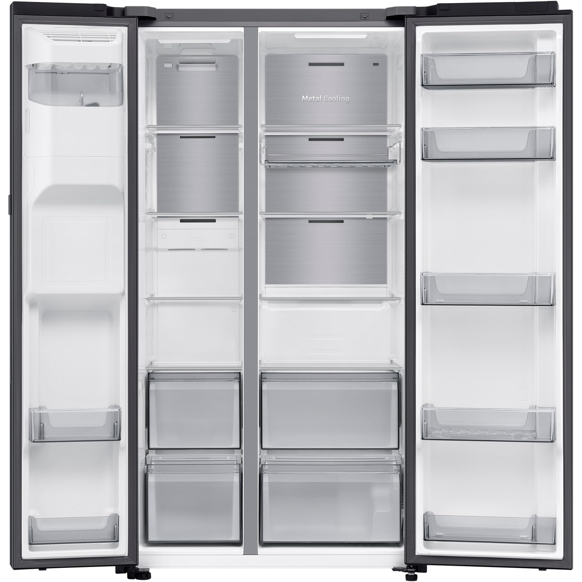 Samsung RS80F64KEFEF Side-By-Side nevera y congelador, refrigerador AI, 178,4 cm, 634 L, dispensador de agua y hielo con conexión de agua fija, AI Voice Control & Energy Mode, acero negro