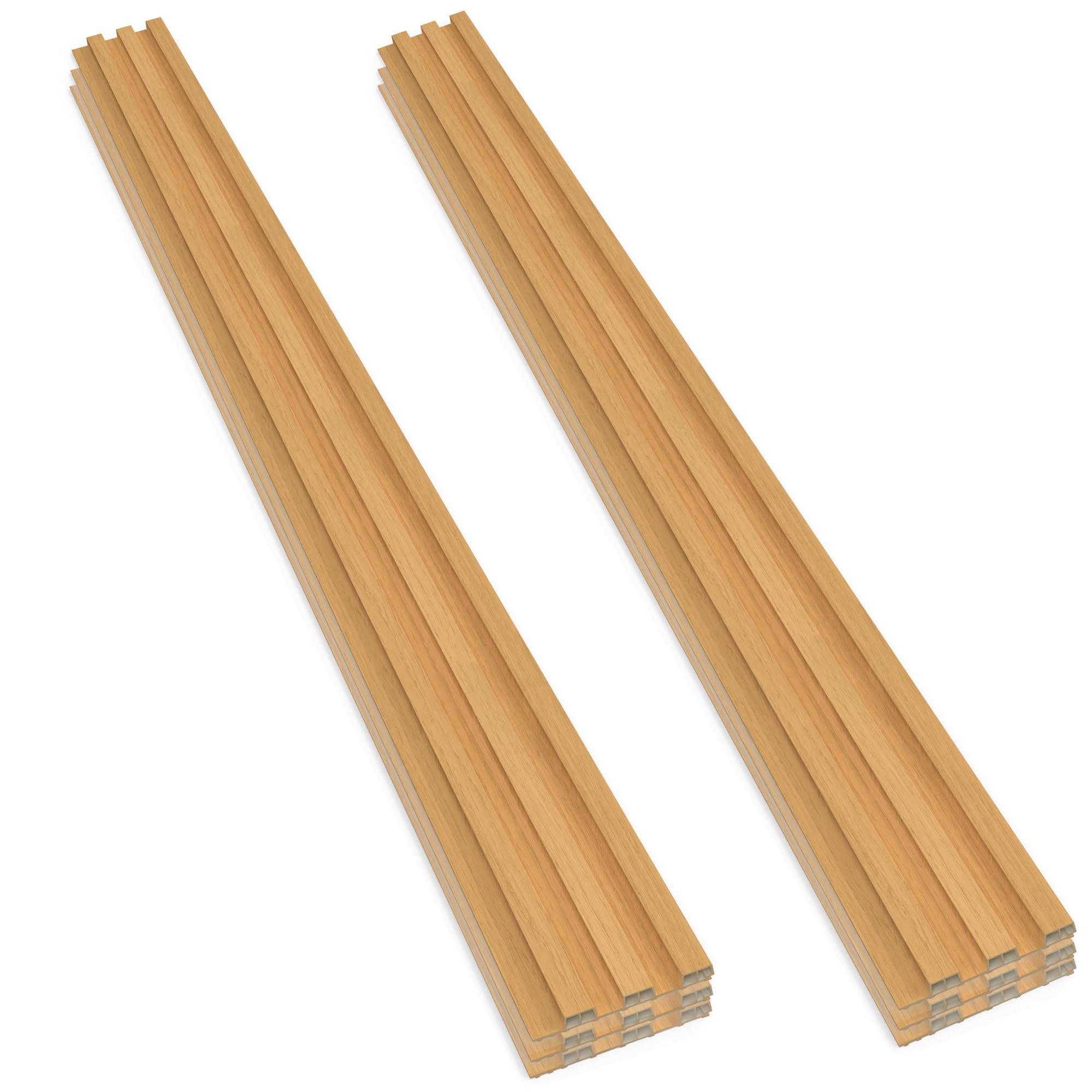 Frankystar Chopin - Set 6 Pannelli Fonoassorbenti Acustici Decorativi 235x18 cm per Interno ed Esterno in WPC Oak