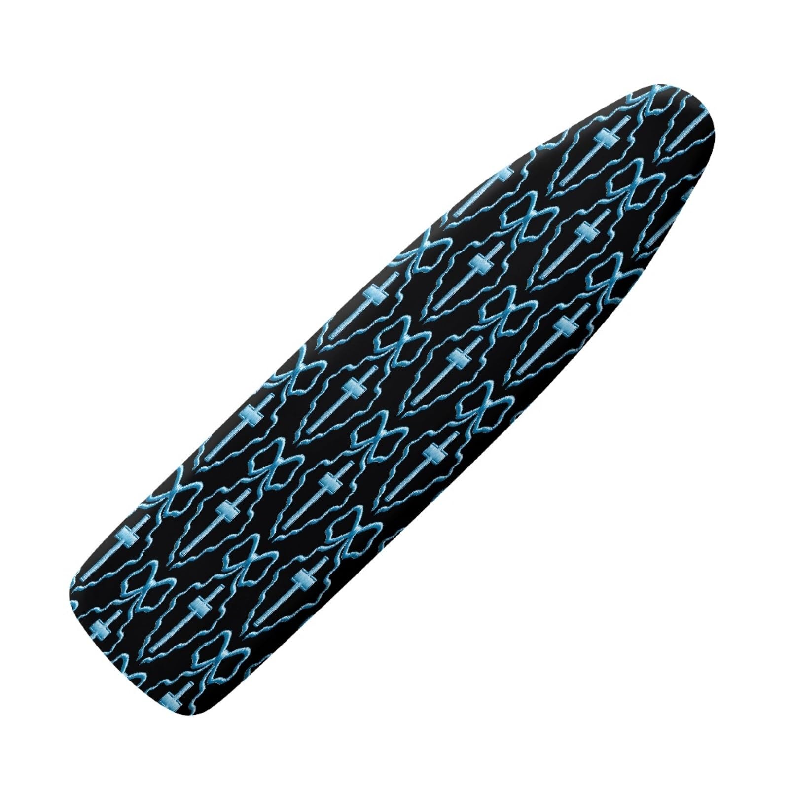Ironing Board Covers 135 x 45 Black Blue Bungee Elasticated with Padding, Resists Scorching and Easy Fit Mini & Portable Ironing Boards Cover
