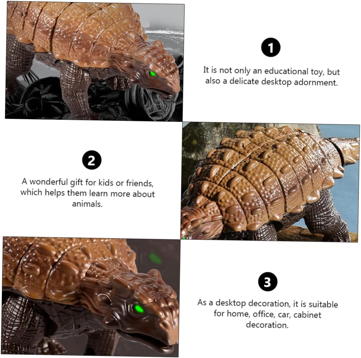 1set Remote Control Electric Dinosaur Model Realistic Ankylosaurus Toy for Boys and Girls and Fun Plaything for Boys and Girls for Role Play and Decoration
