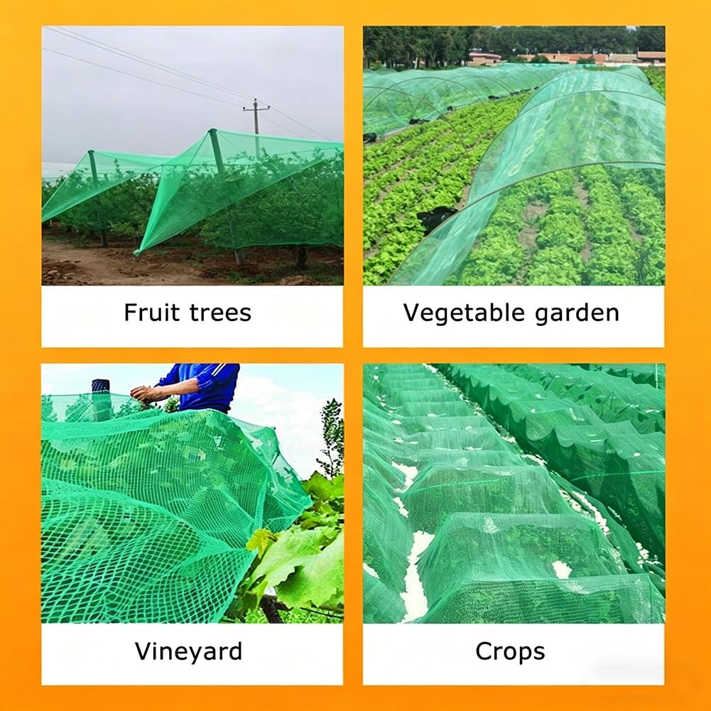 Red antigranizo resistente de 4 x 10 m, red de protección de plantas de jardín para invernaderos, camas elevadas, frutas y verduras, prevención de daños por granizo, resistente a los rayos UV