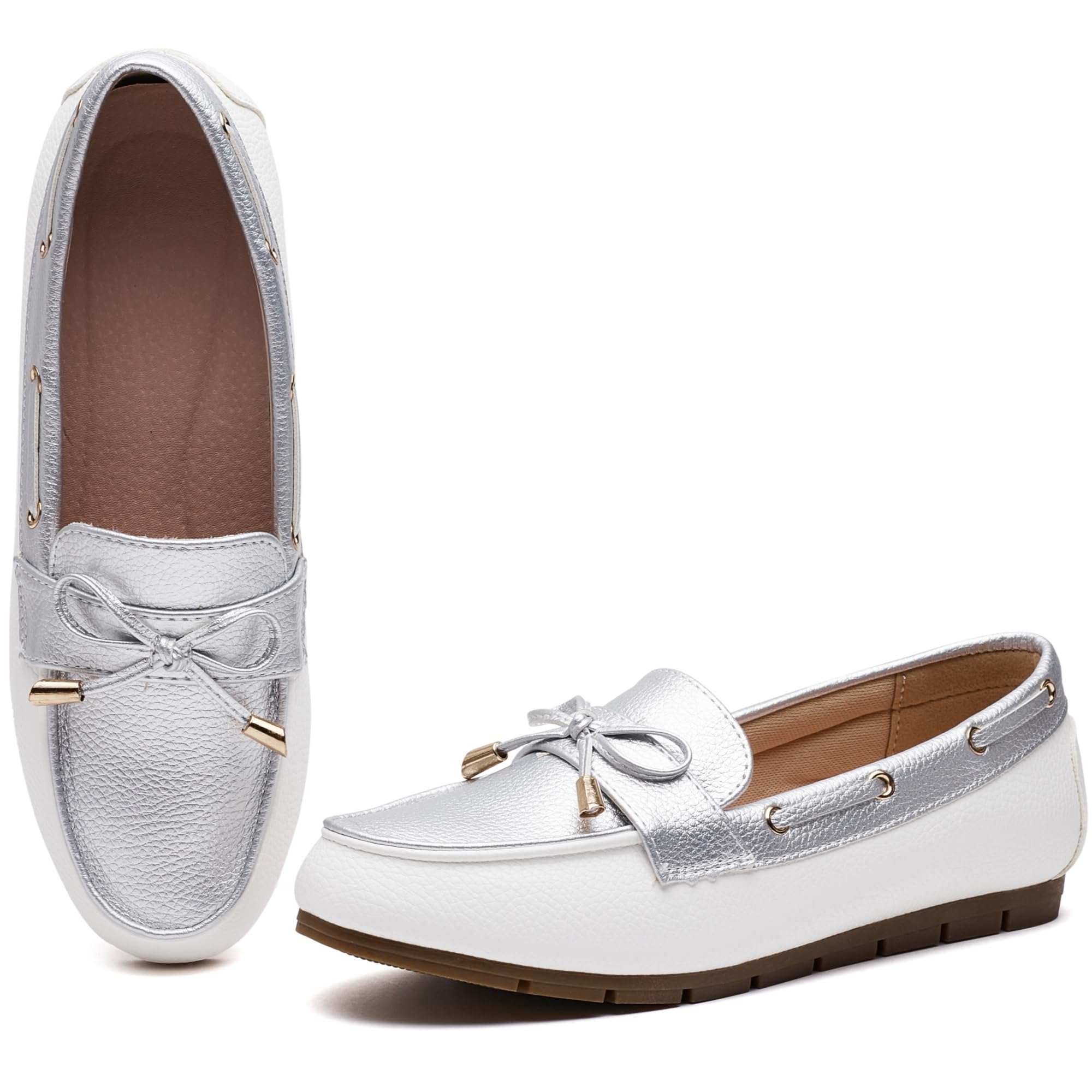 XRKJ Loafers for Women Comfortable Slip On Flats with Memory Foam Insole for Daily Wearing