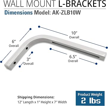 Akia Screens 125 inch Projector Screen Pull Down 1:1 Manual, Ceiling Mount or Wall Mount Retractable Projection Screen with 10 inch Bracket White, AK-M125S1 and AK-ZLB10W