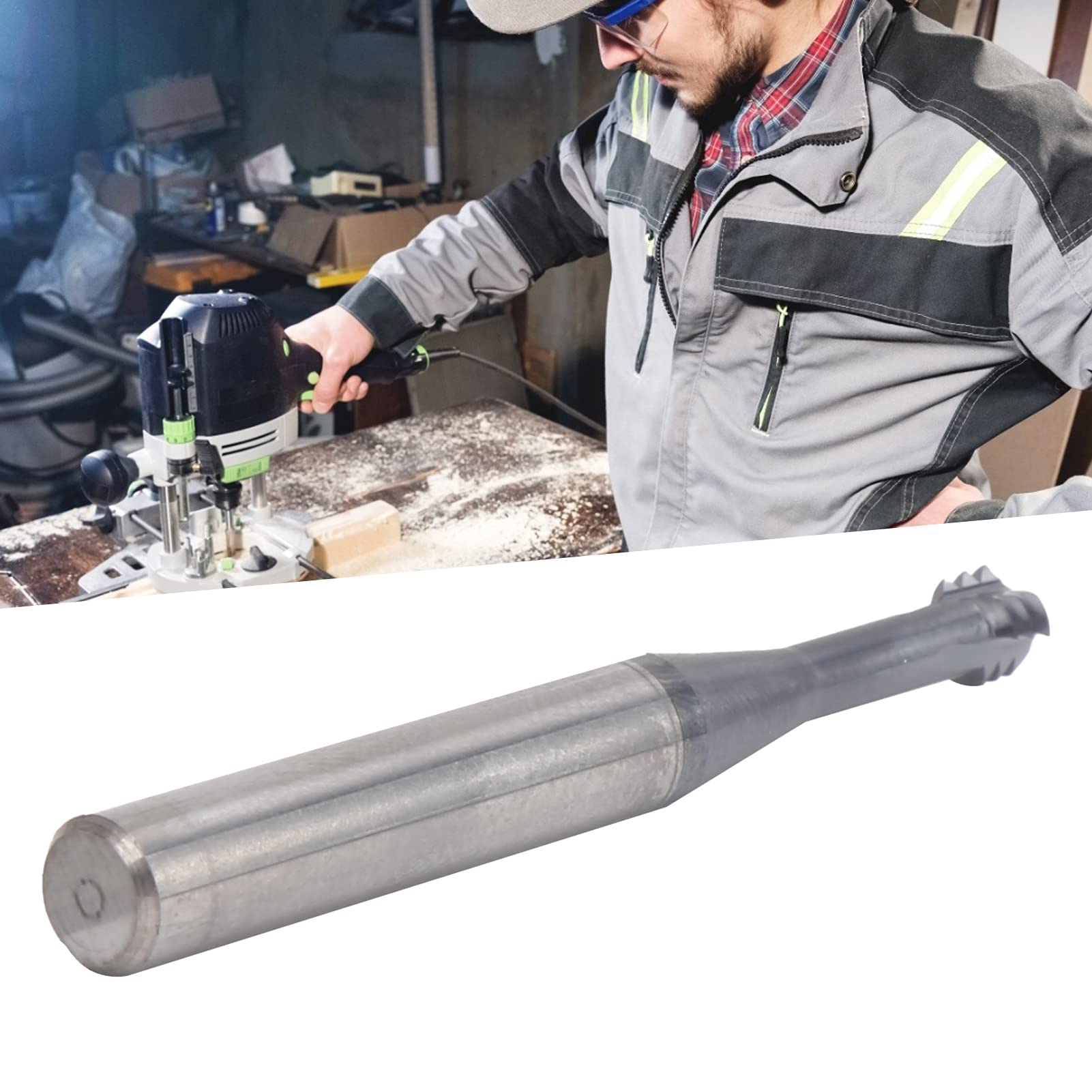 Schneidfräser 3-Zahn Metrischer, Fräswerkzeug Fräser Schaftfräsen Fasenfräser 60 ° Wolframstahl-Gewindefräser M6.0x1.0xd6x50 Kann für Aluminium Kupfer Edelstahl Legierten Stahl Verwendet Werden