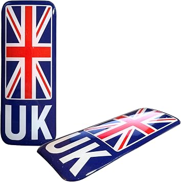 Tek Automotive UK Motorcycle Number Plate Sticker 3D Resin Twin Pack   Legal UK Identifier for Europe Travel