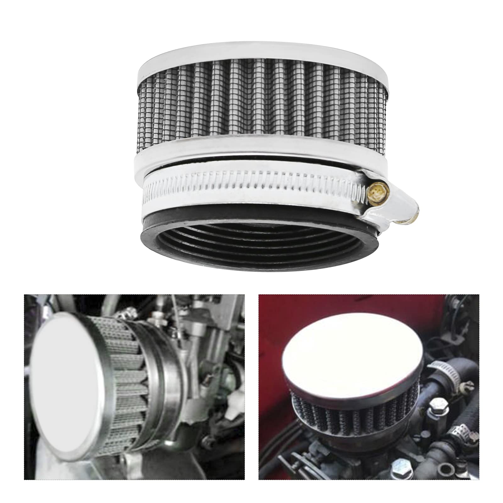 Motorcycle Scooter Stainless Steel 45mm Air Intake Filter Cleaner w