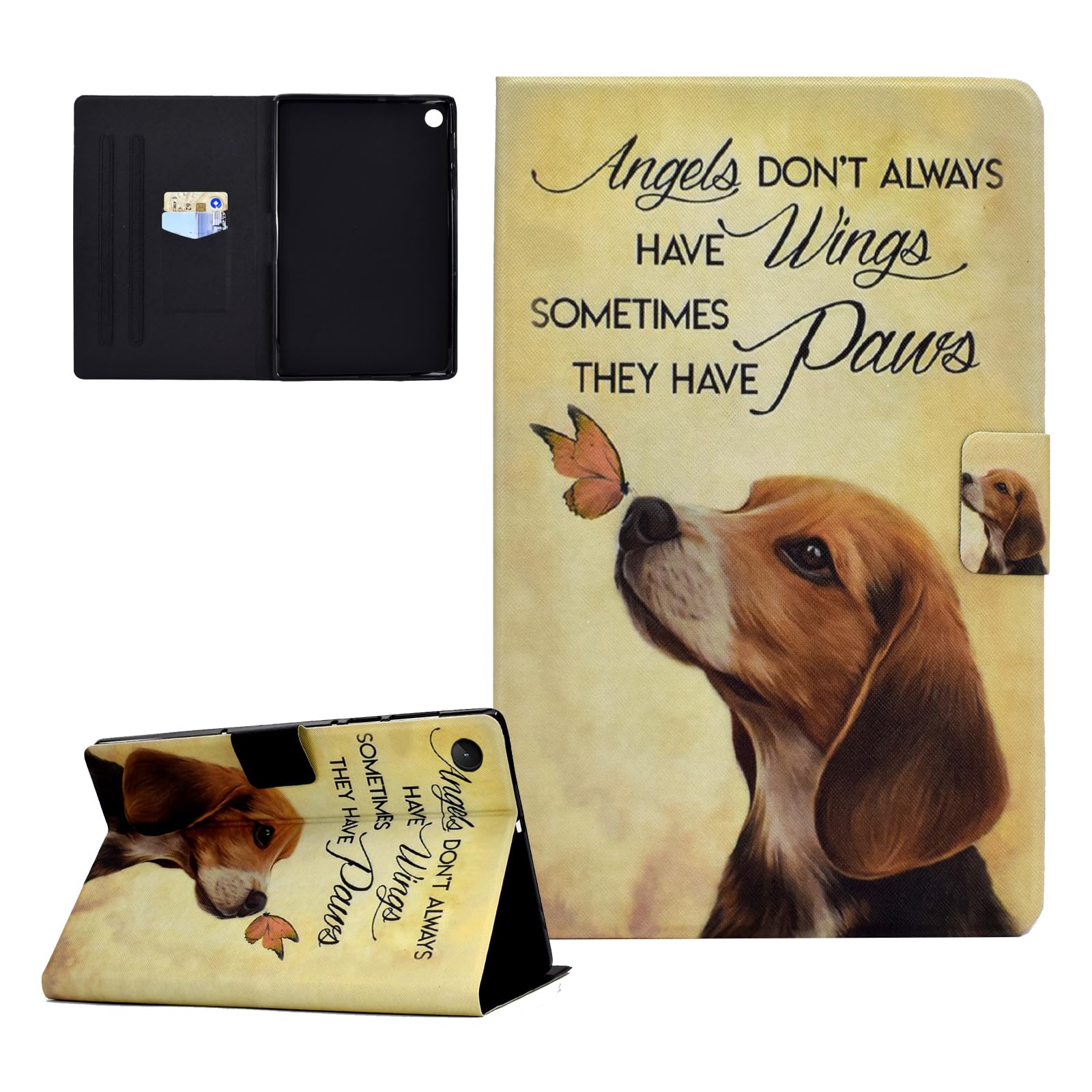 CASAFUNY Hülle für Samsung Galaxy Tab A9+/A9 Plus 11 Zoll,Gelber Hund | PU Leder,mit Stifthalter,Auto Schlaf/Wach,Ständer,Cover Case Schützhülle für Galaxy Tab A9+ 2023