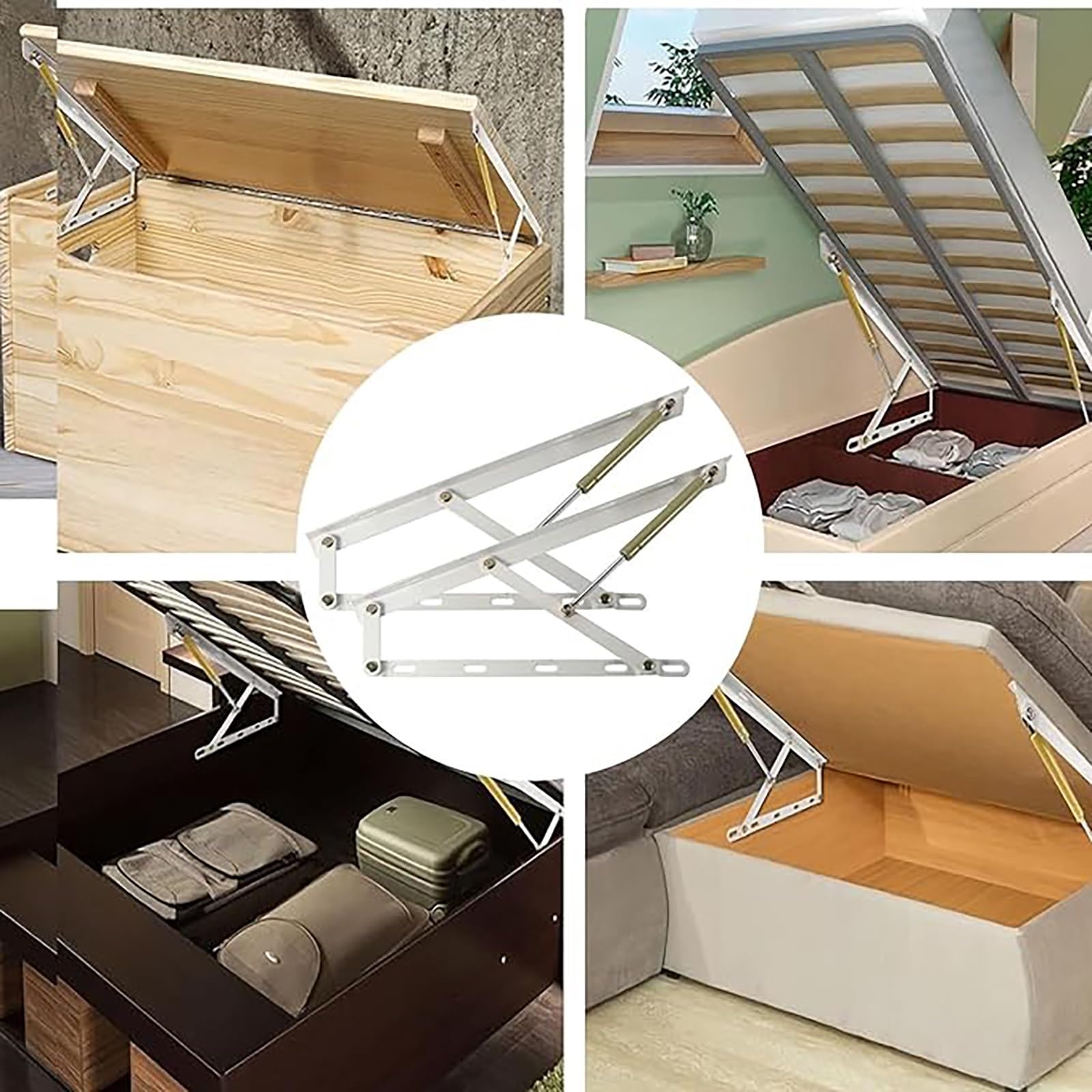 Elevador Hidráulico De Cama, 1 Par De Mecanismos De Elevación De Cama, Elevadores Neumáticos De Tapa Con Amortiguador De Gas, Varilla De Elevación Hidráulica De Cama, Barra De Soporte De Amortiguador