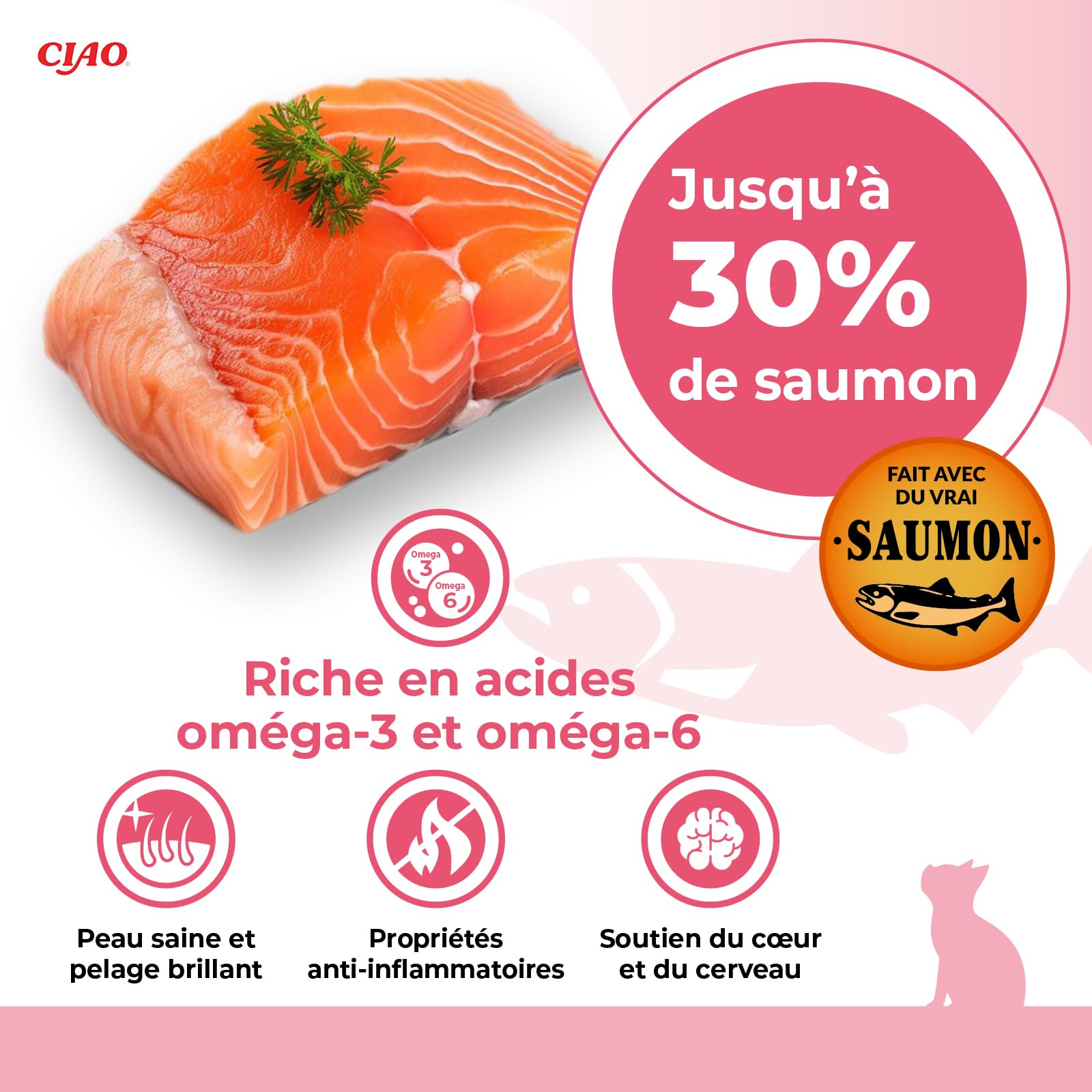 INABA Churu Salmon Variety Pack, Friandises Crémeuses pour Chats, Purée à Donner à la Main, Recettes au Saumon, Thon, Poulet et Pétoncle, Ingrédients Premium, Haute Humidité, 60 Sticks x 14g