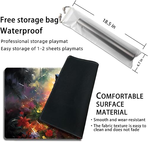 Miniatura 7 de Malqiqi Tapete de juego para MTG, con bolsas de almacenamiento gratis, tapete de juego de 24 x 14 pulgadas, TCG y tapete de juego de mesa para