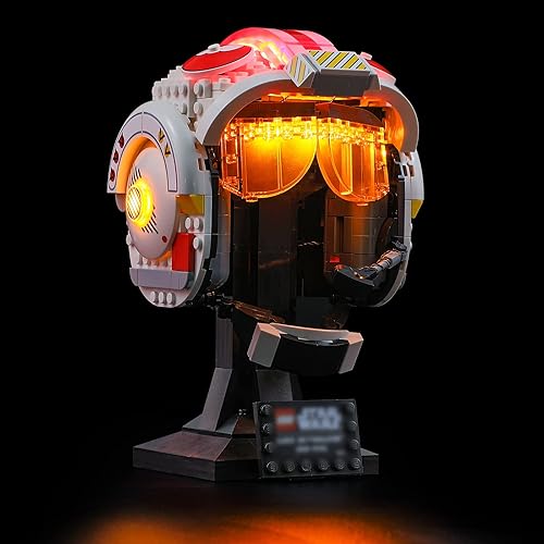 BRIKSMAX Kit de iluminación LED para casco de Star Wars Luke Skywalker (Red Five), compatible con el modelo de bloques de construcción Lego 75327,