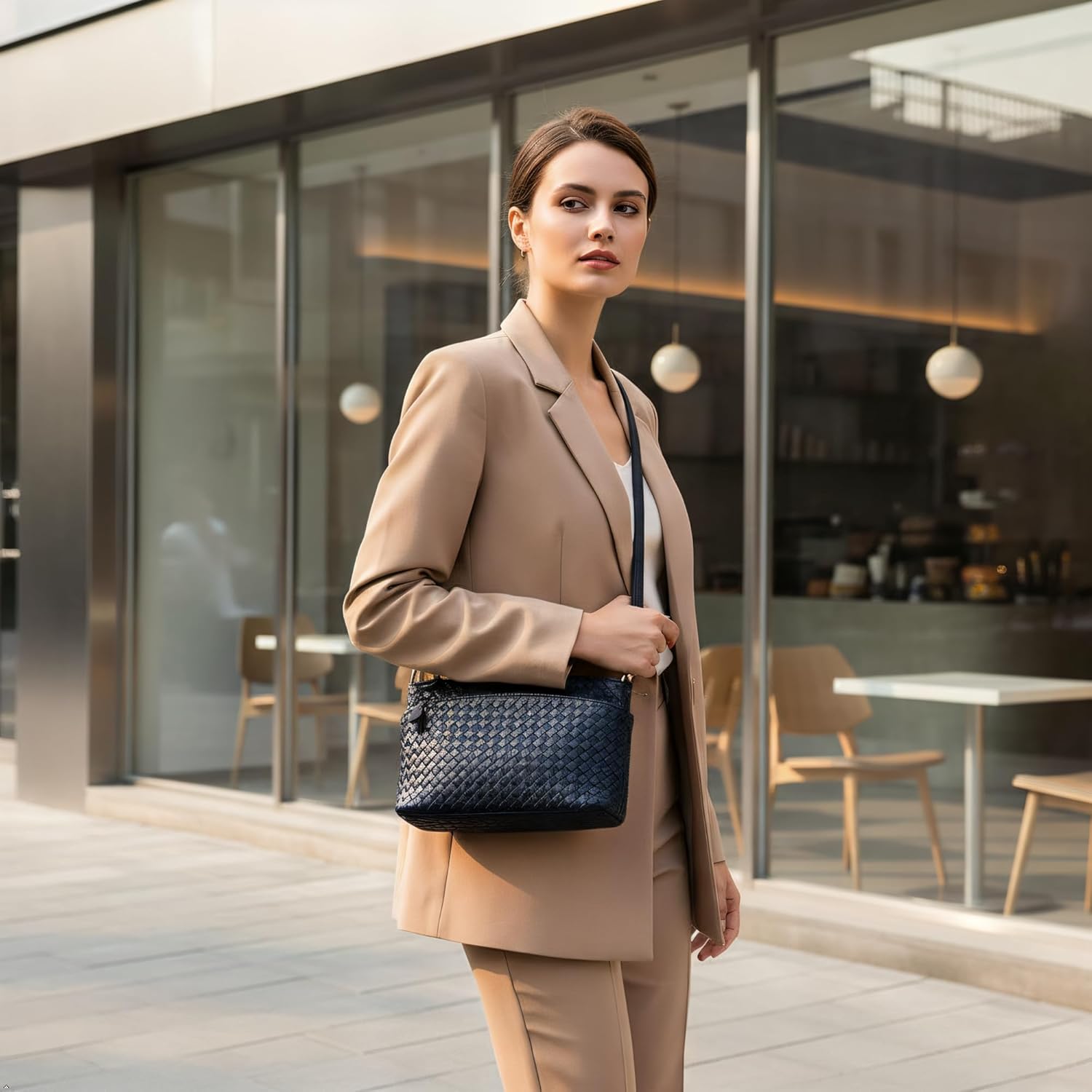 Vegan Leather Crossbody Bag For Women Small Shoulder Purse with Braided Top Handle Versatile Tote Bag ideal Gifts for Ladies - Image 8