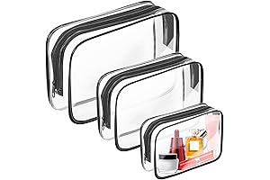 AURUZA 3 Pack Clear Toiletry Bag
