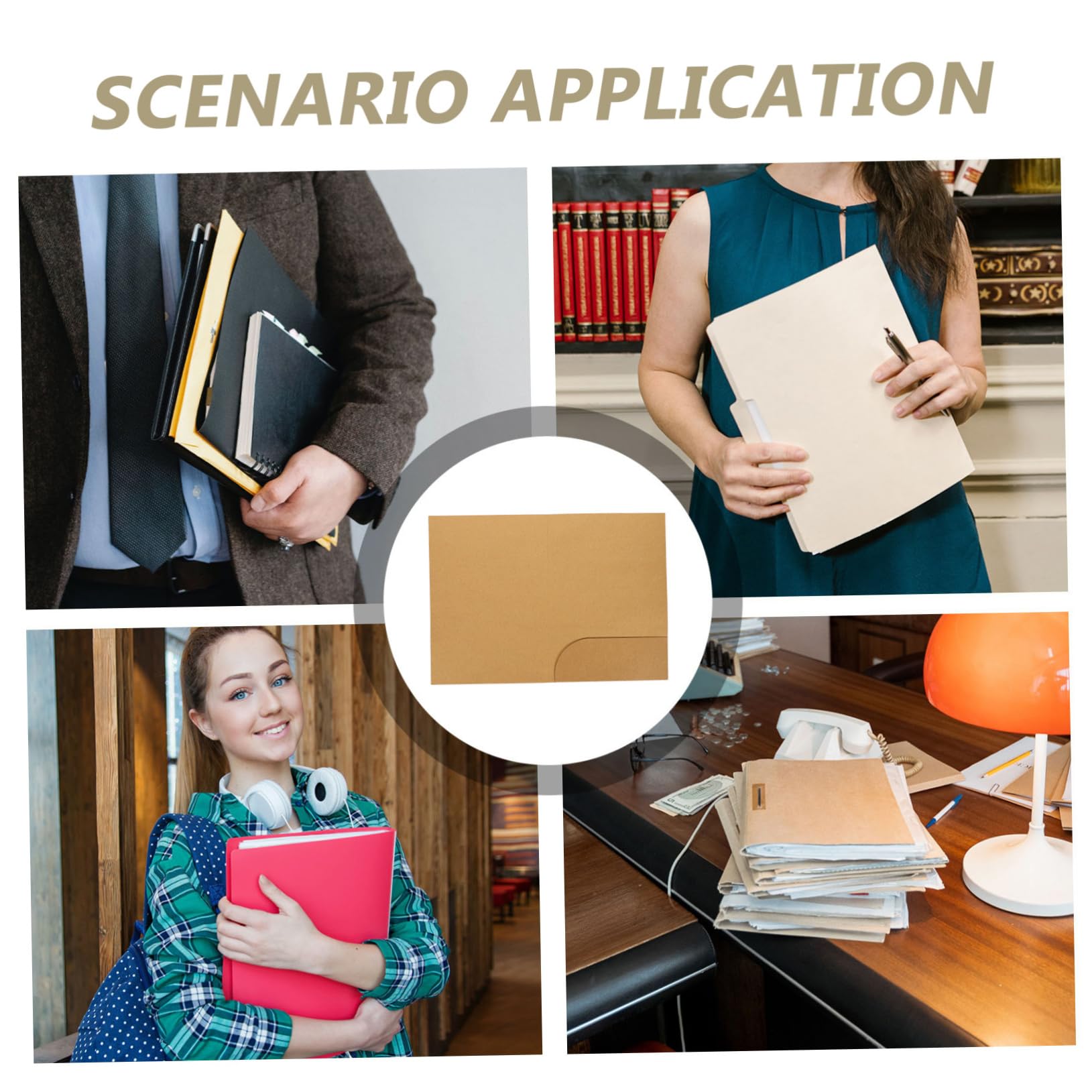 Hemobllo Carpeta de Archivos Paquete de 20 Unidades de Papel Kraft A4 Capacidad de Escritura Resistente al Desgaste para Oficina Adecuado para Notas de Negocios