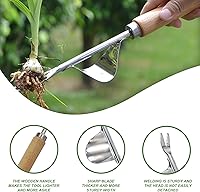 Vista 3 de Extractor de malezas, herramienta de deshierbe de acero inoxidable, herramienta manual de eliminación de malezas, desbrozadora de raíces