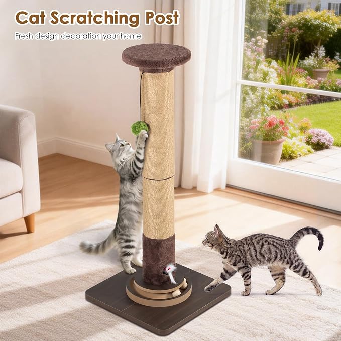 Rascador para gatos torre de sisal natural 90 cm miniatura 6