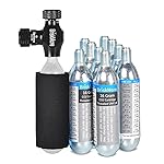 BriskMore CO2 Inflator Kits with 9 X 16g CO2 Cartridges for Bike Tires, Presta and Schrader Valve Compatible, Bike Tire Pump for Mountain and Road Bicycles, Included Insulated Sleeve