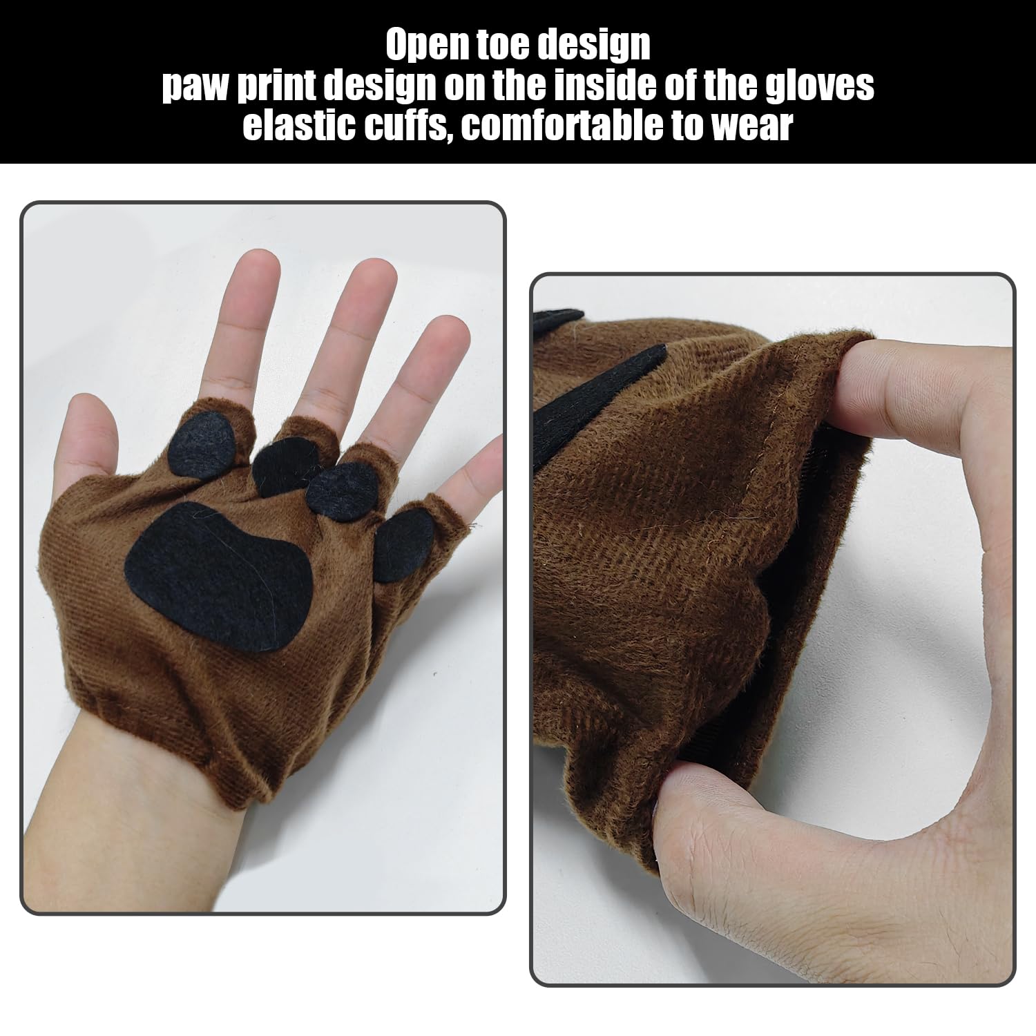 1 Fascia per La Testa, 1 Coda, 1 Naso, 1 Papillon E 1 Paio di Guanti Che Nascondono Le Dita, Accessori per Indumenti per Cani, Accessori per Abbigliamento Creativo.
