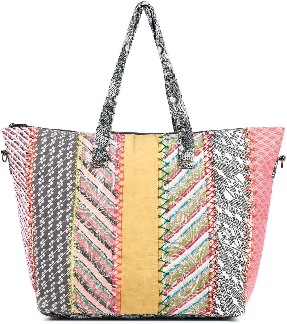 Your Journey Multicolor 22 x 16 Inch Cotton Overnight Travel Bag with Shoulder Strap