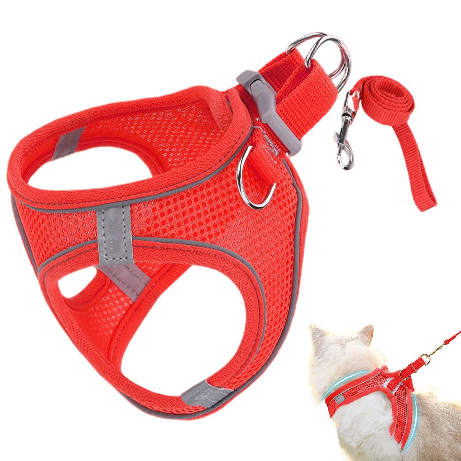 Travel Cat Harness - Cat Harness and Lead Set | Puppy Vest Collar Pet Supplies for Safety Training Travel Hiking Backpack Outdoor Adventures